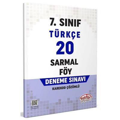 Editör Yayınları 7. Sınıf Türkçe 20 Sarmal Föy Deneme Sınavı