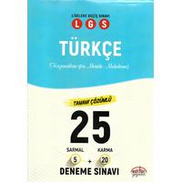 LGS Türkçe 5 Sarmal + 20 Karma 25 Deneme Sınavı Editör Yayınları
