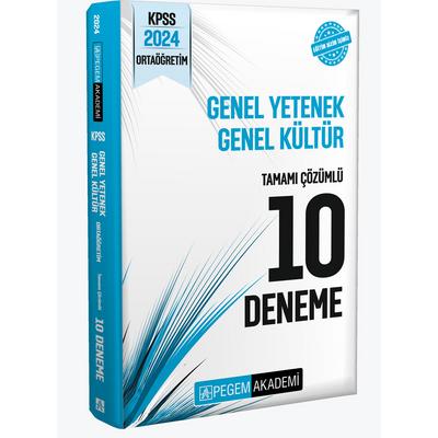 Pegem Yayınları 2024 KPSS Genel Yetenek Genel Kültür Ortaöğretim Tamamı Çözümlü 10 Deneme