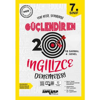 Ankara Yayıncılık 7. Sınıf Güçlendiren İngilizce 20 Deneme Sınavı