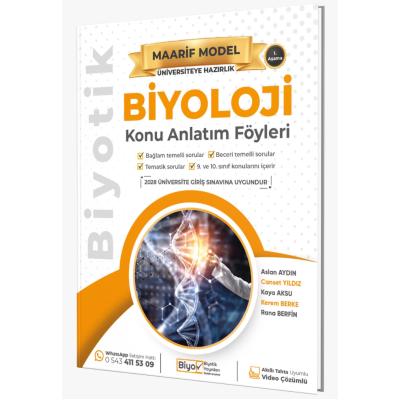 Biyotik Yayınları Üniversiteye Hazırlık Biyoloji Maarif Model Konu Anlatım Föyleri