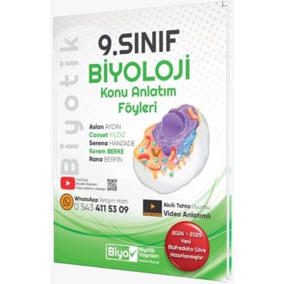 Biyotik Yayınları 9. Sınıf 2025 Biyoloji Konu Anlatım Föyleri