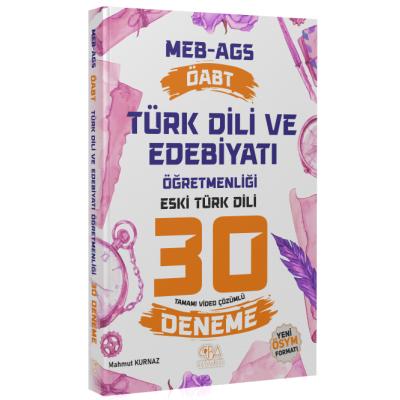 CBA Yayınları ÖABT MEB-AGS Türk Dili ve Edebiyatı Öğretmenliği Eski Türk Dili 30 Deneme Çözümlü - Mahmut Kurnaz