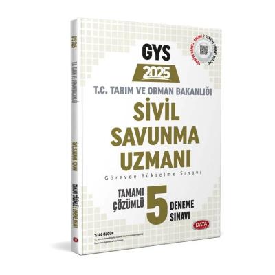 Data Yayınları 2025 Tarım ve Orman Bakanlığı Sivil Savunma GYS Tamamı Çözümlü 5 Deneme Sınavı