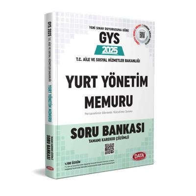 Data Yayınları 2025 T.C. Aile ve Sosyal Hizmetler Bakanlığı Yurt Yönetim Memuru GYS Soru Bankası (Karekod Çözümlü)