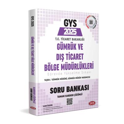 Data Yayınları 2025 GYS Gümrük ve Dış Ticaret Bölge Müdürlükleri Taşra Müdür - Müdür Yardımcısı, Şef Soru Bankası Karekod