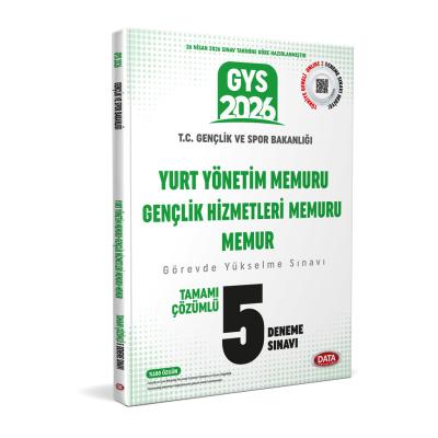 Data Yayınları 2026 Gençlik ve Spor Bakanlığı Yurt Yönetim Memuru Gençlik Hizmetleri Memuru Memur Tamamı Çözümlü 5 Deneme Sınavı