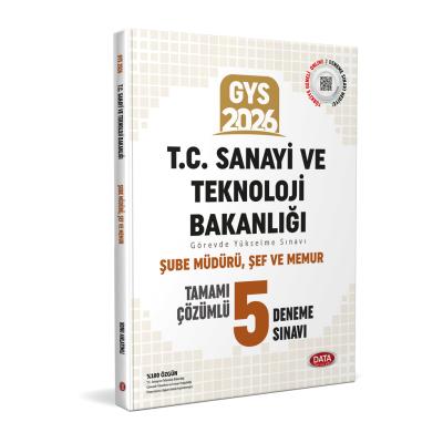 Data Yayınları 2026 T.C. Sanayi ve Teknoloji Bakanlığı GYS Şube Müdürü - Şef Tamamı Çözümlü 5 Deneme Sınavı
