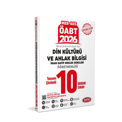Data Yayınları 2026 ÖABT MEB-AGS Din Kültürü Ve Ahlak Bilgisi İmam Hatip Meslek Dersleri Öğretmenliği Tamamı Çözümlü 10 Deneme Sınavı