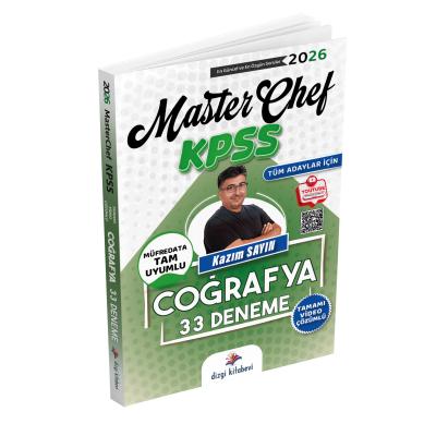 Dizgi Kitap 2026 Tüm Adaylar İçin MasterChef KPSS Coğrafya Tamamı Video Çözümlü 33 Deneme Kazım Sayın
