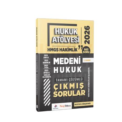 Dizgi Kitap 2026 Hukuk Atölyesi Hakimlik HMGS Hukuk Mesleklerine Giriş Sınavı Medeni Hukuk Tamamı Çözümlü Çıkmış Sorular Mustafa Dinçdemir 2. Baskı