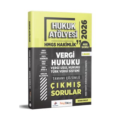 Dizgi Kitap 2026 Hukuk Atölyesi Hakimlik HMGS Hukuk Mesleklerine Giriş Sınavı Vergi Hukuku Tamamı Çözümlü Çıkmış Sorular Kenan Bulut 2. Baskı