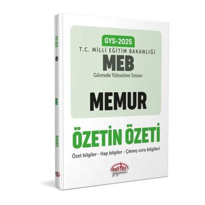 Editör Yayınları 2025 Milli Eğitim Bakanlığı Memur GYS Özetin Özeti