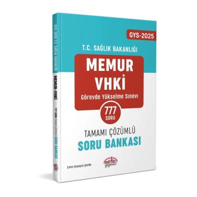 Editör Yayınları 2025 T.C. Sağlık Bakanlığı Memur VHKİ Tamamı Çözümlü Soru Bankası