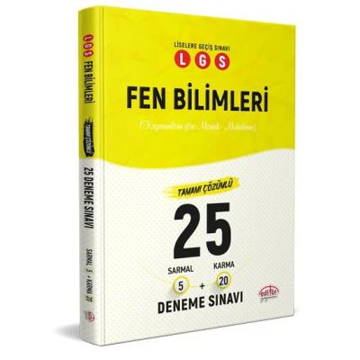 Editör Yayınları Lgs 8. Sınıf Fen Bilimleri (5 Sarmal + 20 Karma) 25 Deneme Sınavı