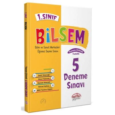 Editör Yayınları 1. Sınıf Bilsem Tamamı Çözümlü 5 Deneme Sınavı