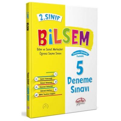 Editör Yayınları 2. Sınıf Bilsem Çözümlü 5 Deneme Sınavı
