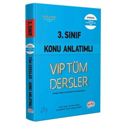 Editör Yayınları 3. Sınıf Vıp Tüm Dersler Konu Anlatımlı Mavi Kitap