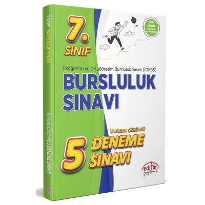 Editör Yayınları 7. Sınıf Bursluluk Sınavı Çözümlü 5 Deneme Sınavı