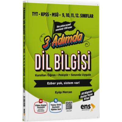 ENS Yayıncılık TYT KPSS MSÜ Dil Bilgisi 3 Adımda Video Destekli Soru Bankası