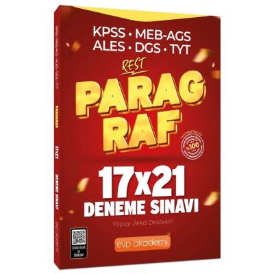 EVP Akademi KPSS MEB-AGS ALES DGS TYT Paragraf REST 17x21 Deneme Çözümlü