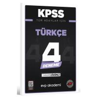 EVP Akademi KPSS Tüm Adaylar İçin Türkçe 4 Deneme Tamamı Çözümlü 