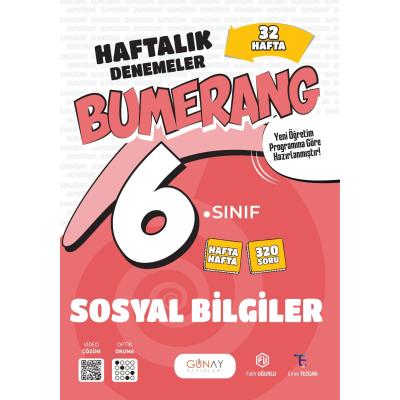 Günay Yayınları 6. Sınıf Bumerang Serisi Sosyal Bilgiler 32 Haftalık Denemeler
