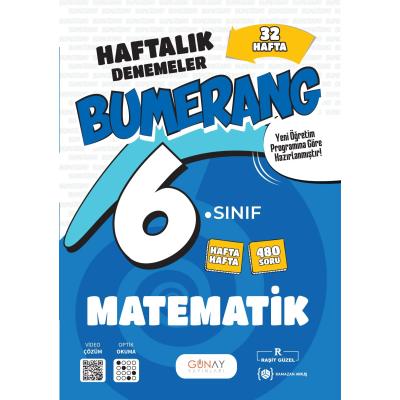 Günay Yayınları 6. Sınıf Bumerang Serisi Matematik 32 Haftalık Denemeler