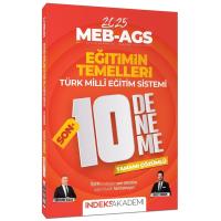 İndeks Akademi 2025 MEB-AGS Eğitimin Temelleri ve Türk Milli Eğitim Sistemi SON 10 Deneme Çözümlü - Bulut Vurdum, Bünyamin Atalay