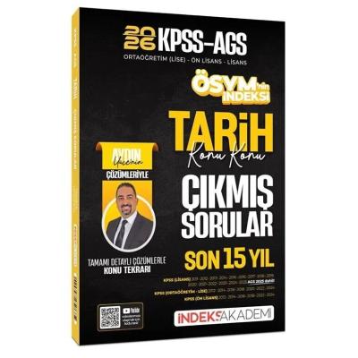İndeks Akademi 2026 KPSS MEB-AGS Tarih ÖSYM nin İndeksi Çıkmış Sorular Son 15 Yıl Konu Konu Çözümlü - Aydın Yüce