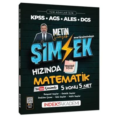 İndeks Akademi KPSS MEB-AGS ALES DGS Şimşek Hızında Matematik Tekrar Föyü Youtube Video Çözümlü - Metin Şimşek
