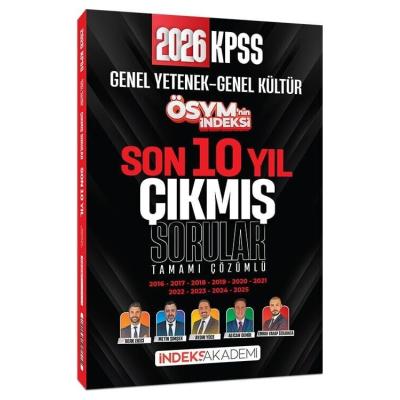 İndeks Akademi 2026 KPSS Genel Yetenek Genel Kültür ÖSYM nin İndeksi Çıkmış Sorular Son 10 Yıl Çözümlü