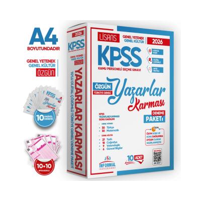 İnformal Yayınları 2026 KPSS Lisans GY-GK Yazarlar Karması Türkiye Geneli KURUMSAL 10 Dijital Çözümlü Deneme Paketi 
