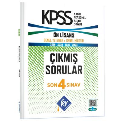KR Akademi Yayınları KPSS Genel Yetenek Genel Kültür Ön Lisans Son 4 Sınav Çıkmış Sorular 