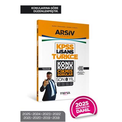 Marka Yayınları KPSS Lisans Türkçe Konu Konu Çıkmış Sorular Son 8 yıl Çıkmış Sorular (2025 Dahil) 