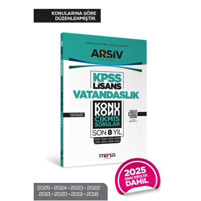 Marka Yayınları KPSS Lisans Vatandaşlık Konu Konu Çıkmış Sorular Son 8 yıl Çıkmış Sorular (2025 Dahil) 