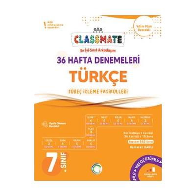 Okyanus Yayınları 7. Sınıf Classmate Türkçe 36 Hafta Denemeleri 