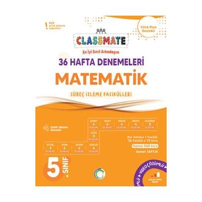Okyanus Yayınları 5. Sınıf Classmate Matematik 36 Hafta Denemeleri 