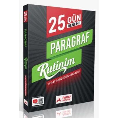 Paraf Akademi TYT AYT MSÜ KPSS DGS ALES 25 Günde Rutin Paragraf Branş Denemeleri