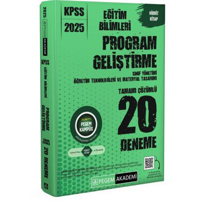 Pegem Yayınları 2025 KPSS Eğitim Bilimleri Program Geliştirme Tamamı Çözümlü 20 Deneme