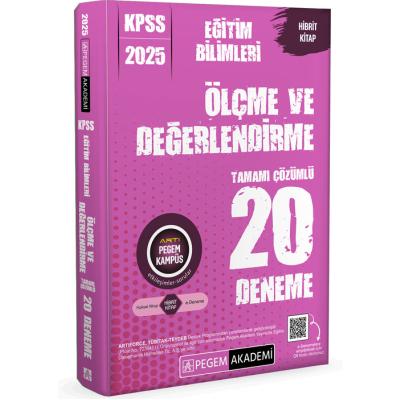 Pegem Yayınları 2025 KPSS Eğitim Bilimleri Ölçme ve Değerlendirme Tamamı Çözümlü 20 Deneme