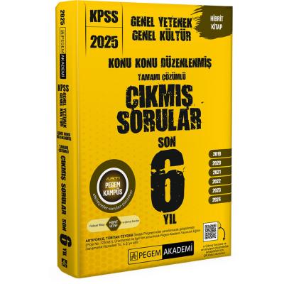Pegem Yayınları 2025 KPSS Genel Yetenek Genel Kültür Konu Konu Düzenlenmiş Tamamı Çözümlü Çıkmış Sorular Son 6 Sınav