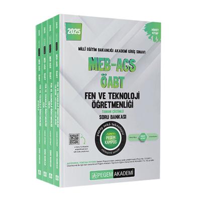 Pegem Yayınları 2025 MEB-AGS-ÖABT Fen ve Teknoloji Öğretmenliği Tamamı Çözümlü Soru Bankası