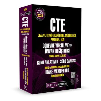 Pegem Yayınları 2025 GYS CTE Adalet Bakanlığı Ceza ve Tevkifevleri Genel Müdürlüğü Görevde Yükselme ve Ünvan Değişikliği Sınavlarına Hazırlık Konu Anlatımlı Soru Bankası İdare Memurluğu (2 Cilt)
