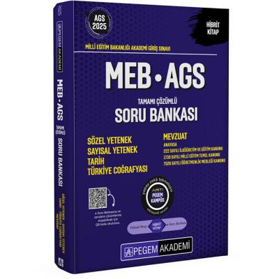 Pegem Yayınları 2025 MEB-AGS Soru Bankası Tamamı Çözümlü Sözel Yetenek-Sayısal Yetenek-Tarih-Türkiye Coğrafyası-Mevzuat