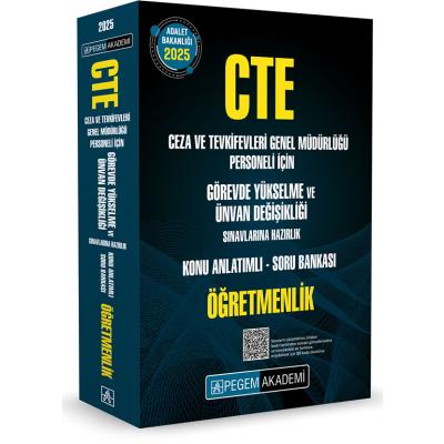 Pegem Yayınları 2025 GYS CTE Adalet Bakanlığı Ceza ve Tevkifevleri Genel Müdürlüğü Personeli İçin Görevde Yükselme ve Ünvan Değişikliği Sınavlarına Hazırlık Konu Anlatımlı Soru Bankası Öğretmenlik
