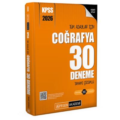 Pegem Yayınları 2026 KPSS Tüm Adaylar İçin Coğrafya 30 Deneme Tamamı Çözümlü