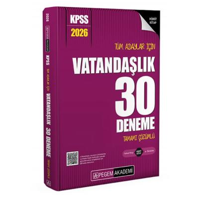Pegem Yayınları 2026 KPSS Tüm Adaylar İçin Vatandaşlık 30 Deneme Tamamı Çözümlü
