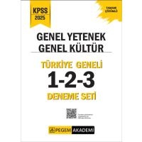 Pegem Yayınları 2025 KPSS Genel Yetenek Genel Kültür Tamamı Çözümlü Türkiye Geneli 1-2-3 (3'lü Deneme Seti)