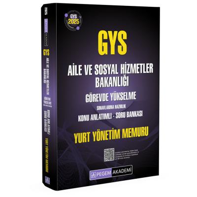 Pegem Yayınları 2025 GYS Aile ve Sosyal Hizmetler Bakanlığı Görevde Yükselme Sınavlarına Hazırlık Konu Anlatımlı Soru Bankası Yurt Yönetimi Memuru